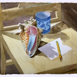 Conch, Cup, Pencil and Paper