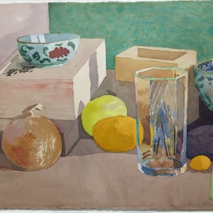 Still Life with Japanese Bowls and Boxes