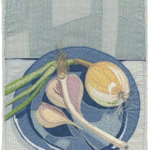 Onion and Garlic on Blue