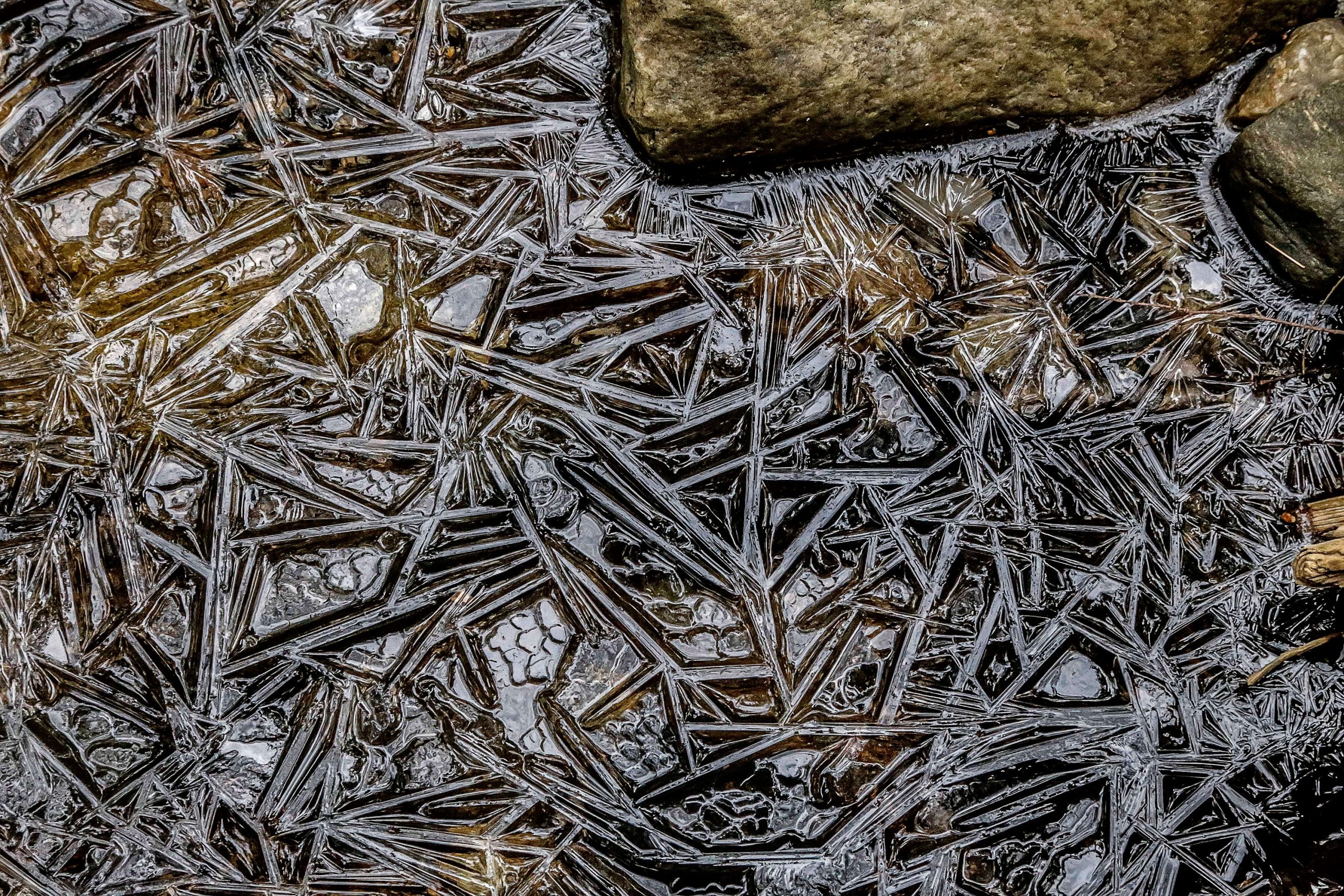 Gene Parulis, Ice Formations, dye-infused aluminum print, photograph, ice, geometric pattern