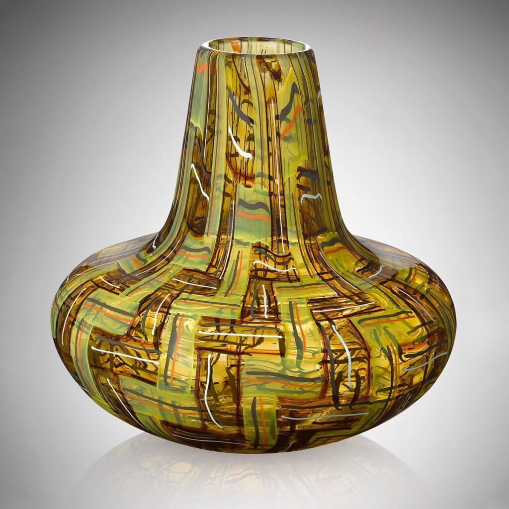 On view in the gallery is the beautiful hand-blown glass created by local artist, Josh Bernbaum. See a selection of his large vessels along with the 